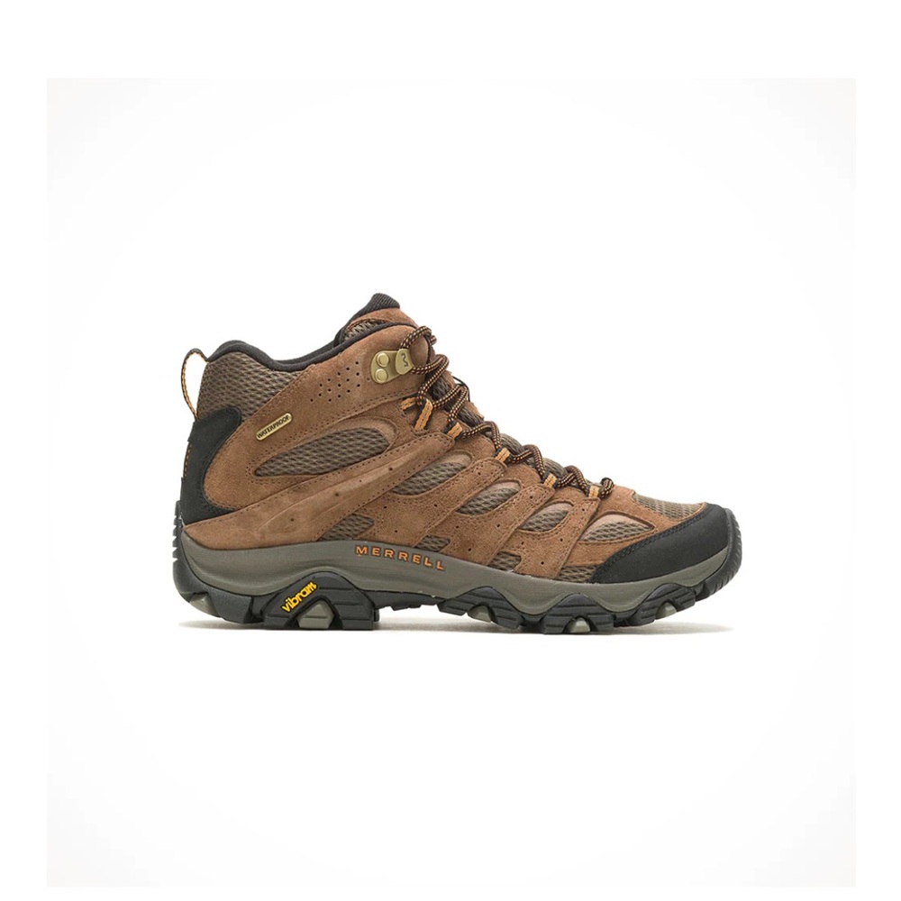 Merrell Men's Moab Mid 3 Waterproof Tan and Black Outdoor Boots Size 12